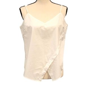 DEREK LAM 10 CROSBY WHITE COTTON V NECK CAMISOLE TANK TOP